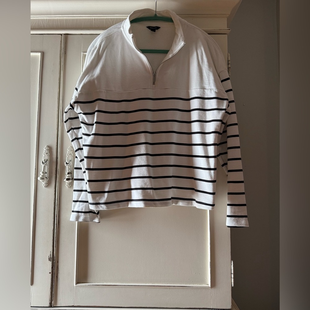 RW&CO Striped Half Zip Sweatshirt